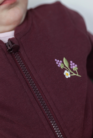 Burgundowa bluza rozpinana