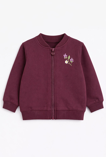 Burgundowa bluza rozpinana