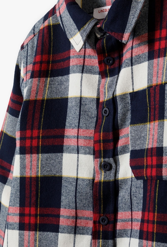 Koszula flanelowa w kratę - długi rękaw - Lincoln&Sharks