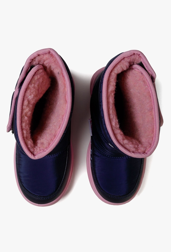 Granatowe ocieplane buty śniegowce dla dziewczynki - 5.10.15.