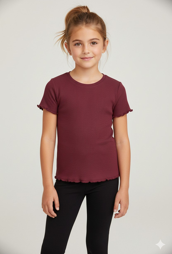 Koszulka dziewczęca bawełniana z krótkim rękawem