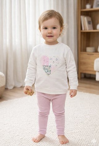 Komplet niemowlęcy dla dziewczynki - bluza i różowe leginsy