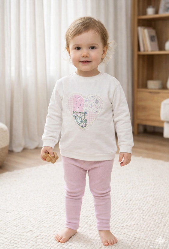 Komplet niemowlęcy dla dziewczynki - bluza i różowe leginsy