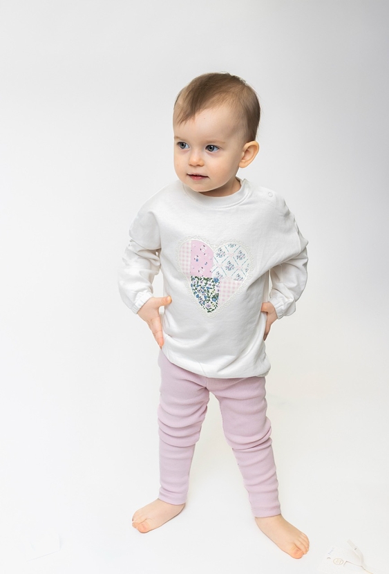 Komplet niemowlęcy dla dziewczynki - bluza i różowe leginsy
