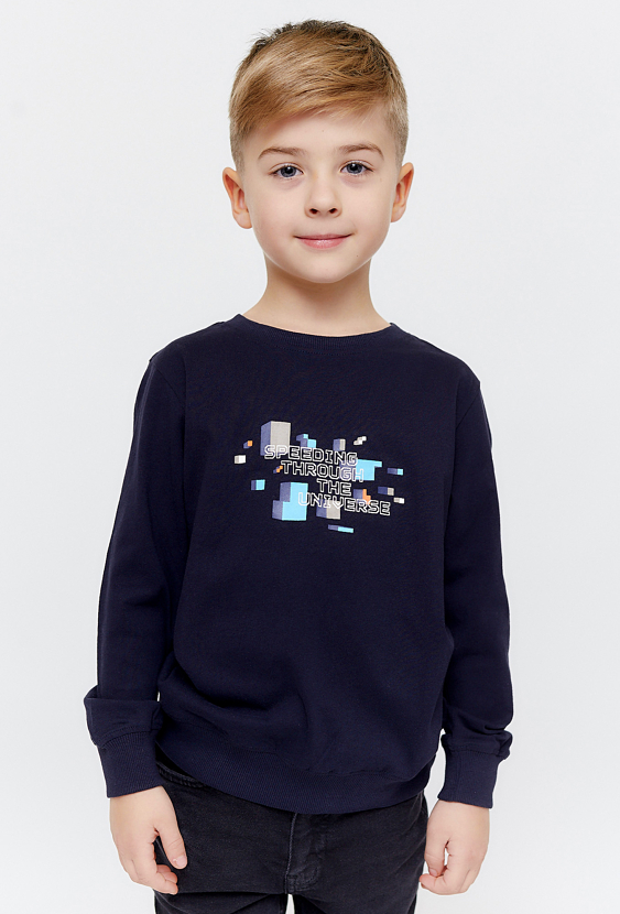 Chłopięca bluzka z długim rękawem granatowa - Cosmic