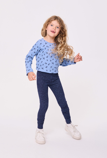 Legginsy dziewczęce w kratkę