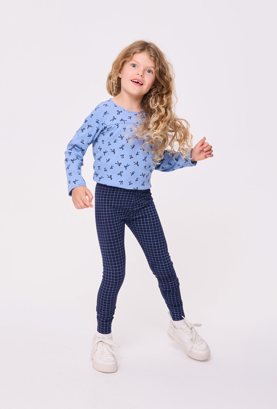 Legginsy dziewczęce w kratkę