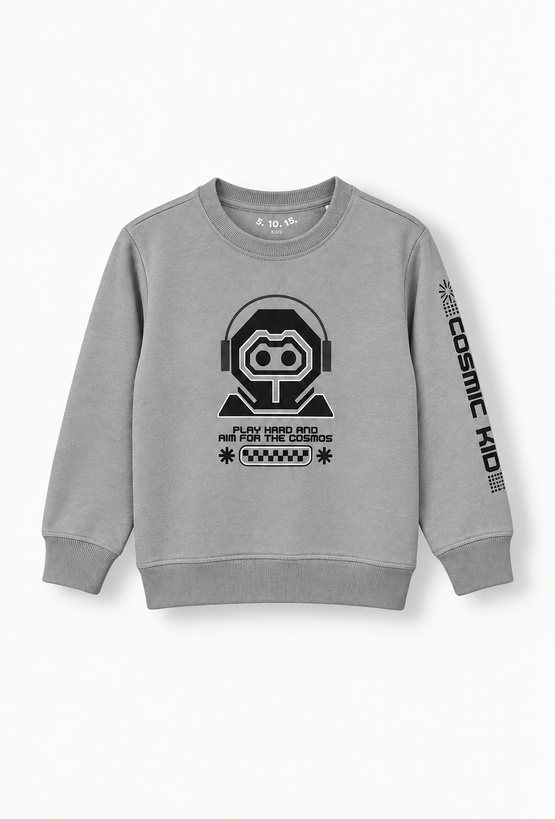 Bluza dresowa dla chłopca- szara z robotem
