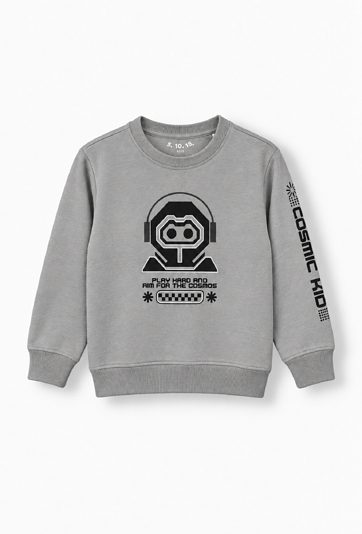 Bluza dresowa dla chłopca- szara z robotem