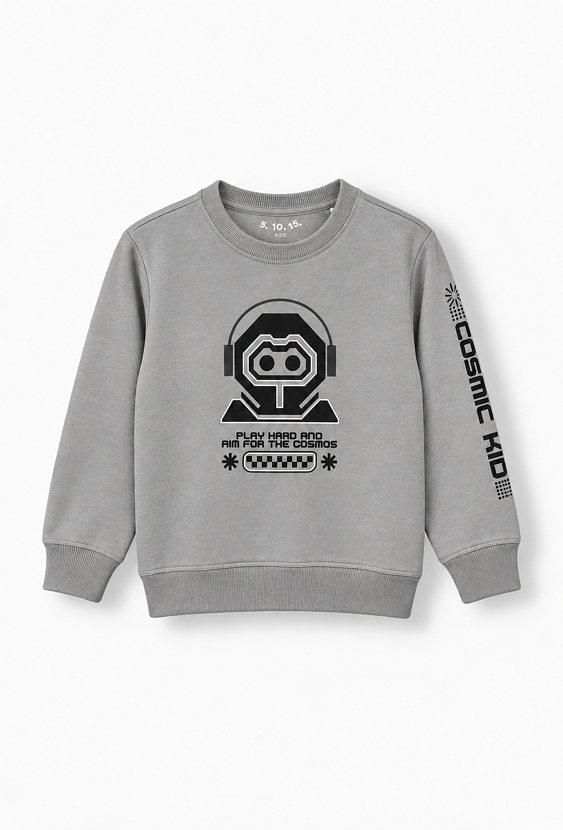 Bluza dresowa dla chłopca- szara z robotem