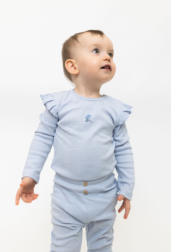 Body niemowlęce z długim rękawem i falbankami