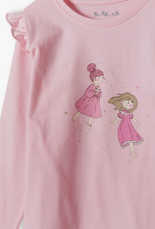 Piżama dla dziewczynki - różowa z wróżkami