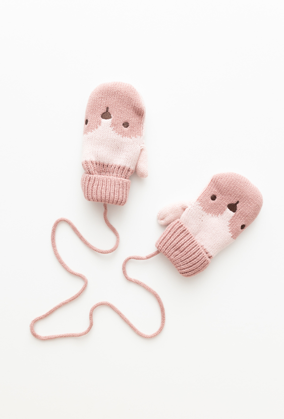 Niemowlęce rękawiczki z motywem zwierzątka