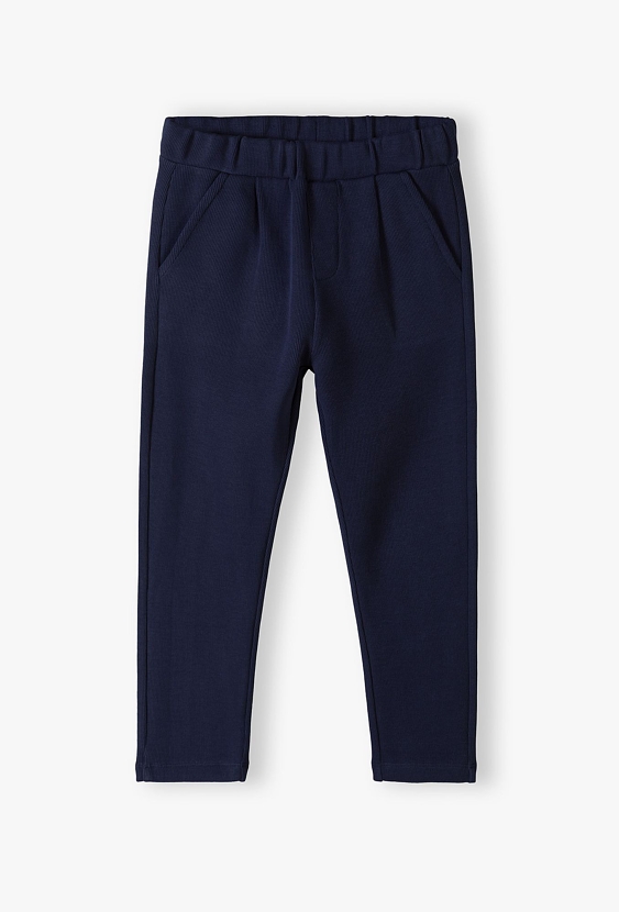 Granatowe spodnie chłopięce regular Max&Mia