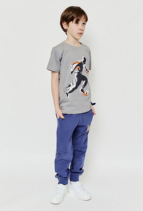 Spodnie dresowe dla chłopca - niebieskie z kieszeniami