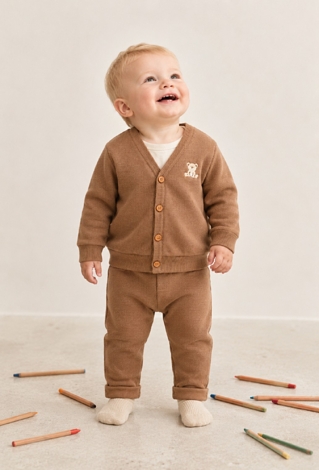 Bluza rozpinana niemowlęca z haftem misia