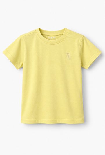 Żółty t-shirt dziecięcy z haftem