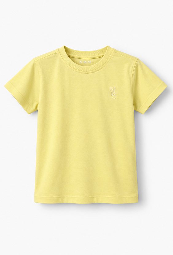 Żółty t-shirt dziecięcy z haftem