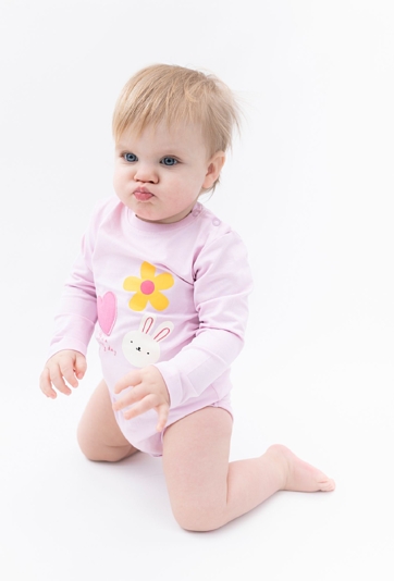 Różowe body niemowlęce z nadrukiem