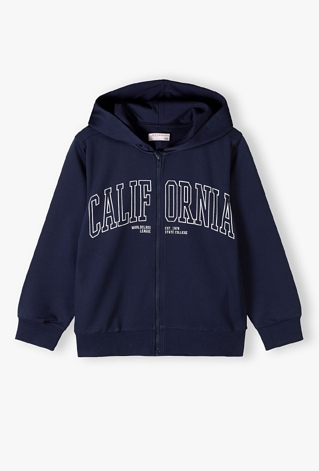 Granatowa bluza rozpinana z napisem California - Lincol&Sharks