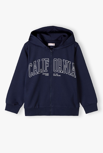 Granatowa bluza rozpinana z napisem California - Lincol&Sharks