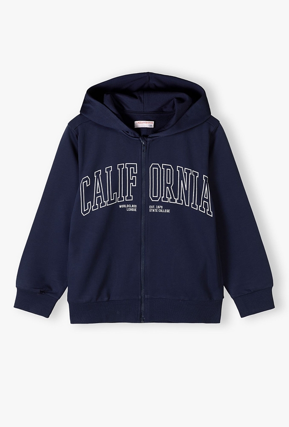 Granatowa bluza rozpinana z napisem California - Lincol&Sharks