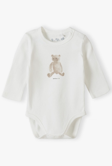 Body z długim rękawem z nadrukiem misia