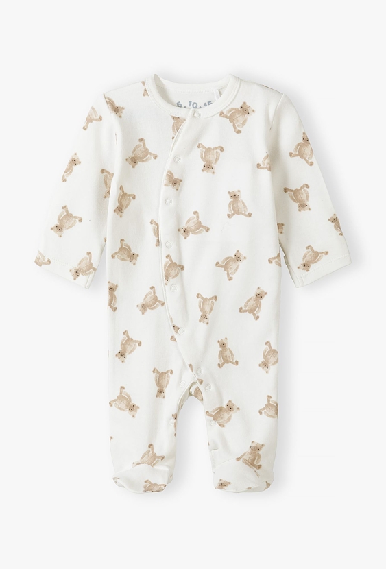 Pajacyk niemowlęcy w misie z zapięciem po skosie