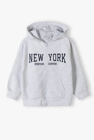 Bluza dresowa z kapturem - rozpinana szara - Limited Edition