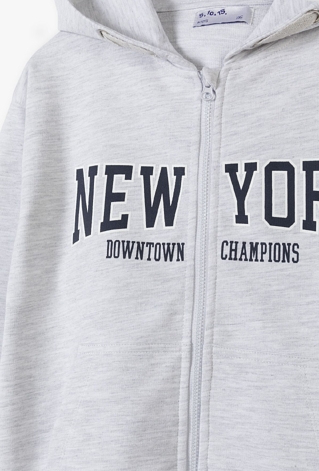 Bluza dresowa z kapturem - rozpinana szara - Limited Edition