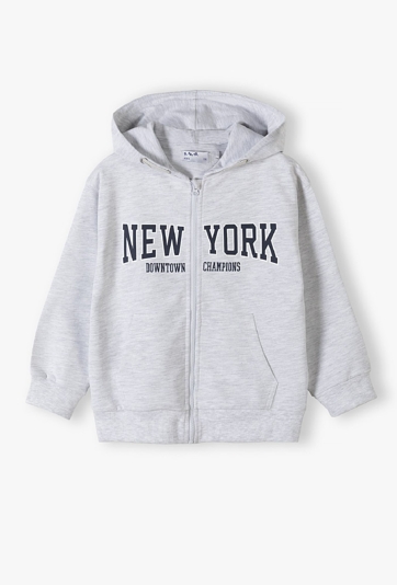 Bluza dresowa z kapturem - rozpinana szara - Limited Edition