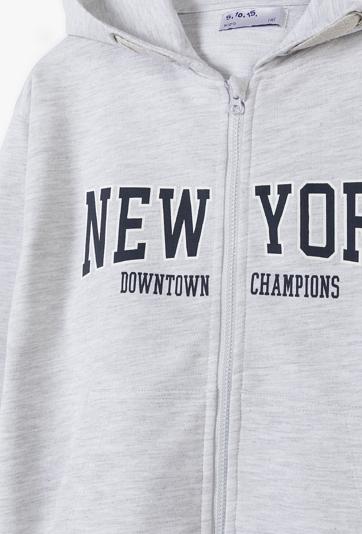 Bluza dresowa z kapturem - rozpinana szara - Limited Edition