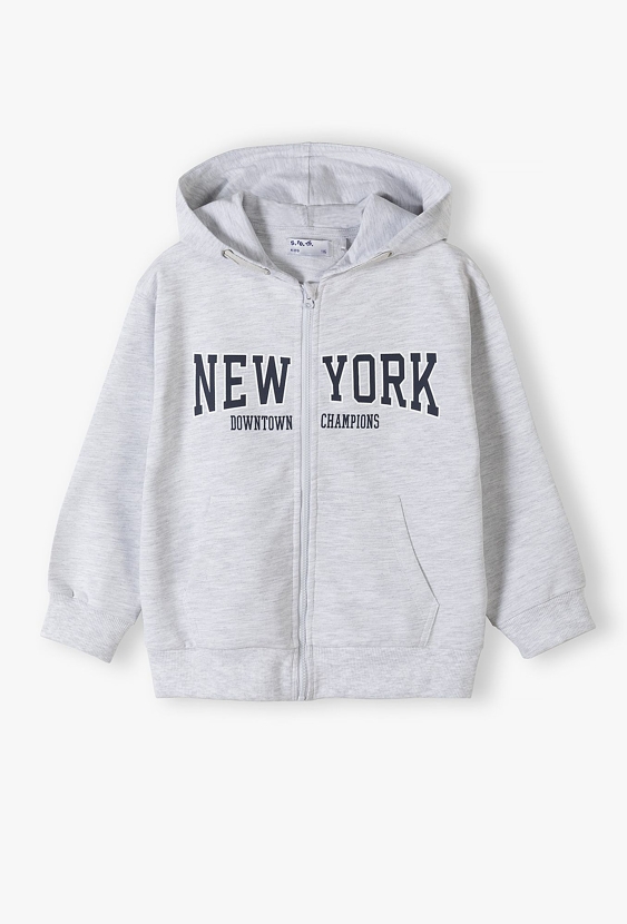 Bluza dresowa z kapturem - rozpinana szara - Limited Edition