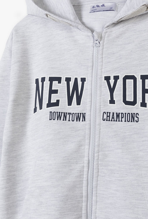 Bluza dresowa z kapturem - rozpinana szara - Limited Edition