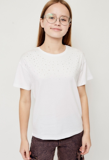 Biały t-shirt dla dziewczynki - 5.10.15.