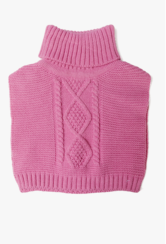 Komin dziewczęcy z golfem - różowy