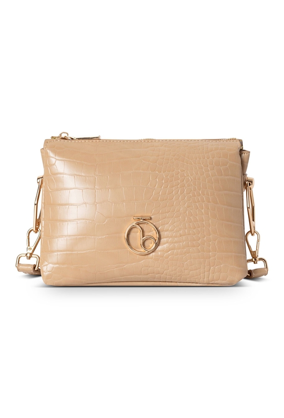 Mała listonoszka NOBO croco beżowa