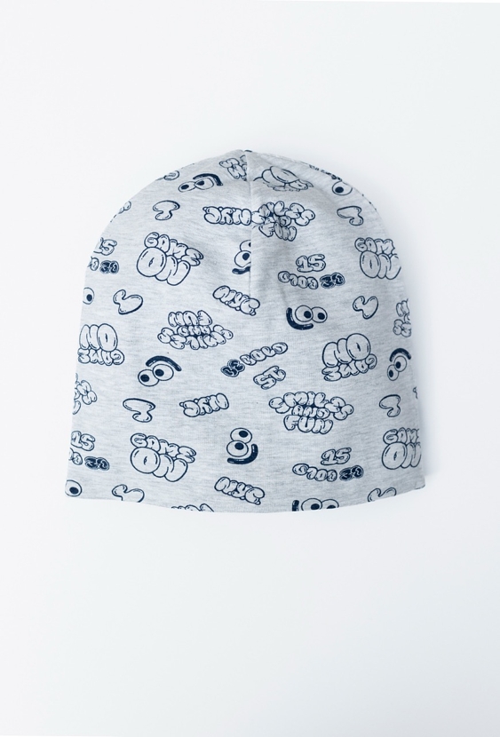 Cienka czapka chłopięca z nadrukiem