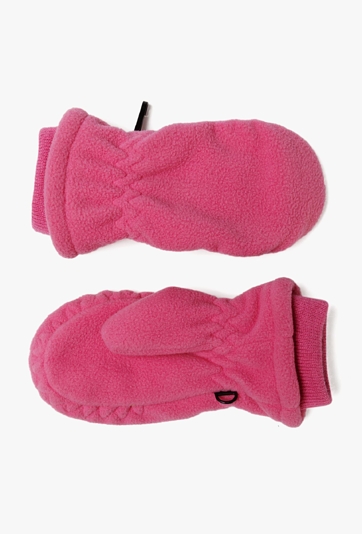 Rękawice polarowe dla dziewczynki - różowe z jednym palcem