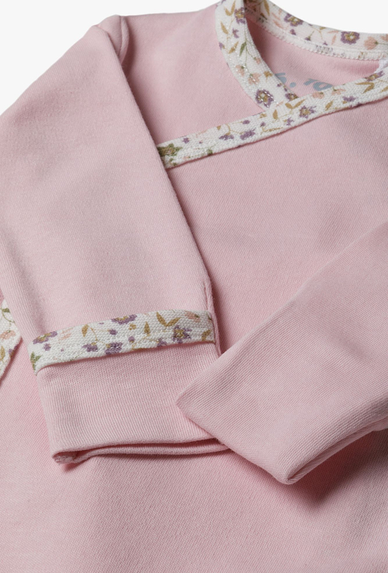 Różowe body kopertowe dla niemowlaka