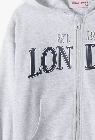 Szara dzianinowa bluza dresowa - London - Lincoln&Sharks