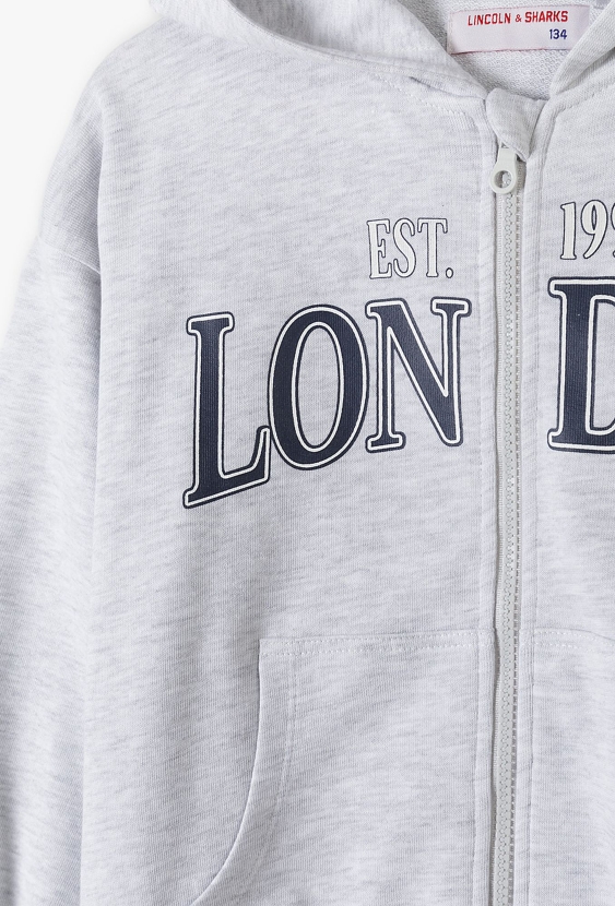 Szara dzianinowa bluza dresowa - London - Lincoln&Sharks