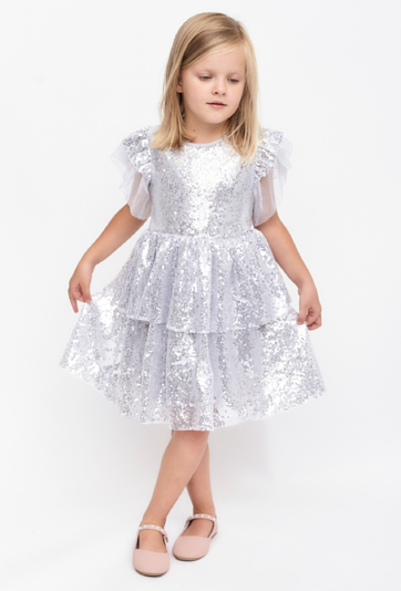 Sukienka z cekinami - krótki rękaw