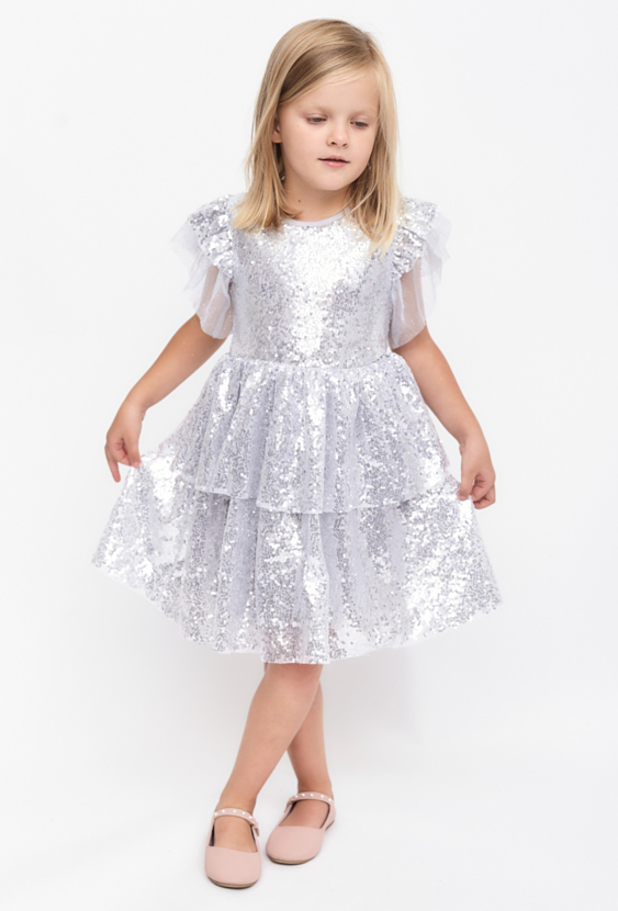 Sukienka z cekinami - krótki rękaw