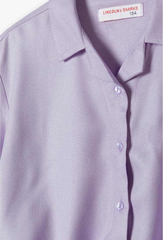 Koszula dziewczęca z krótkim rękawem z wiązaniem