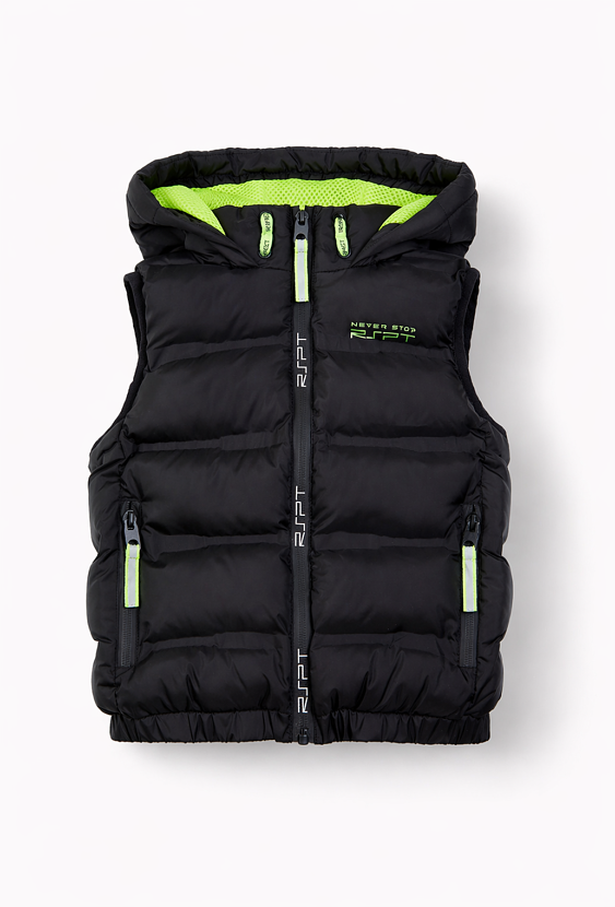 Bezrękawnik chłopięcy z kapturem