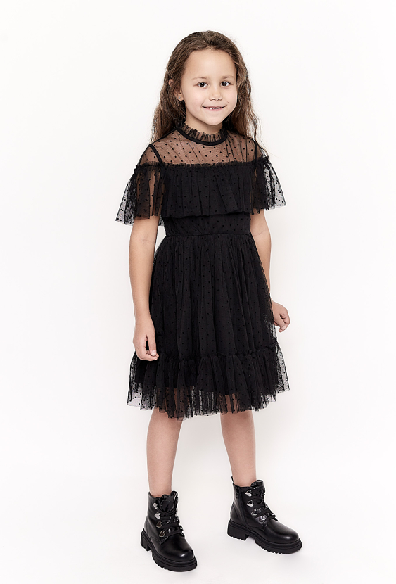 Sukienka tiulowa dla dziewczynki z krótkim rękawem