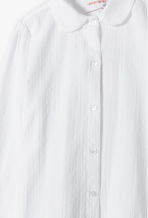 Koszula dziewczęca z długim rękawem i kołnierzykiem