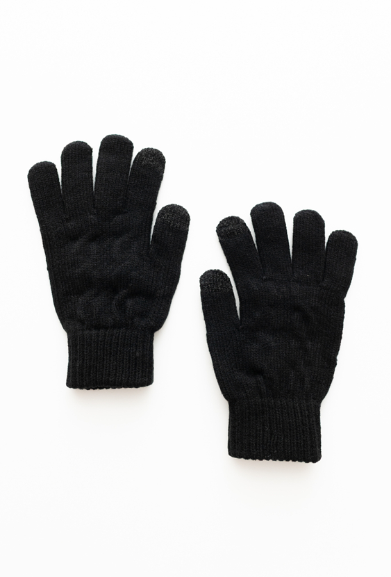 Czarne rękawiczki dziewczęce