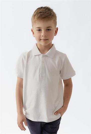 Biała koszulka polo dla chłopca